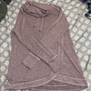 a pink/ gray pullover